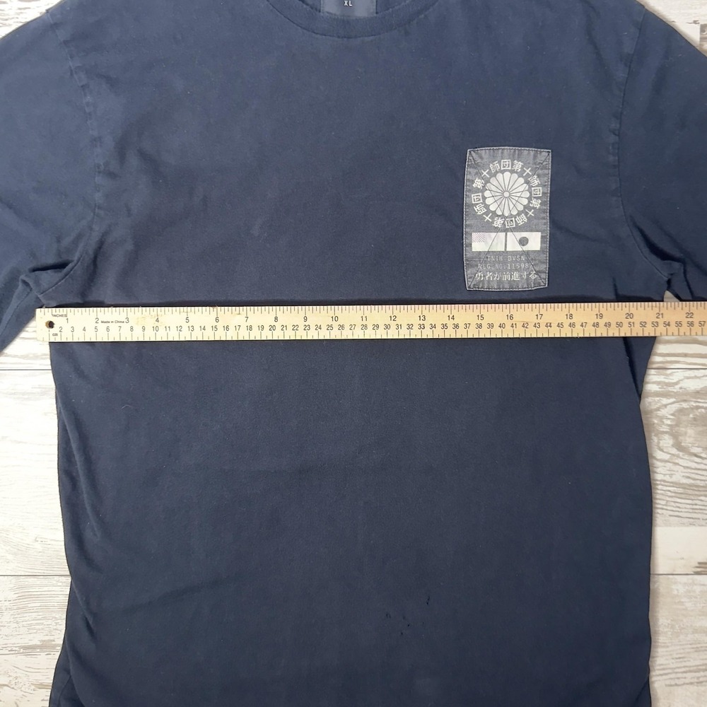 10.Deep Shirt Mens XL Blue Tenth Division Long Sleeve Graphic Tee Japan Patch - Picture 8 of 10